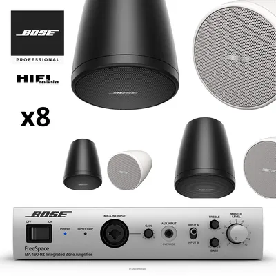Bose FreeSpace IZA 190-HZ Wzmacniacz 100V 1x90W /Głośniki BOSE FreeSpace FS2P 8 szt
