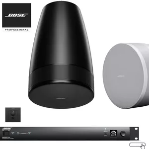 Bose DesignMax Luna + Veritas 2160BL + Bose CC-2 – profesjonalny zestaw nagłośnienia z mocnym basem (8" woofer, pasmo od 40 Hz) ze ściennym sterowaniem głośności
