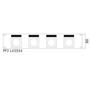 Link PF2 L43554 - 2U pre-punched panel x 04 LK 37/54 and LKS 19 pins