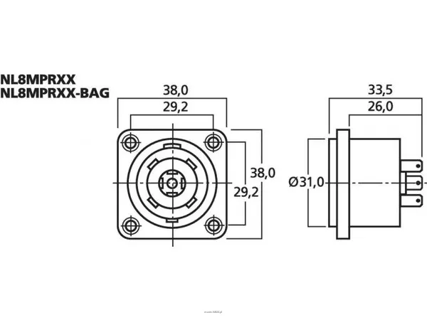 Monacor NL8MPRXX - 3