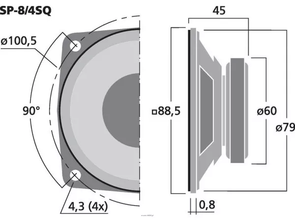 Monacor SP-8/4SQ - 2