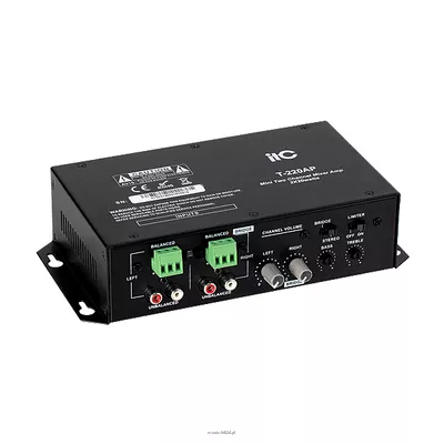 ITC T-220AP Wzmacniacz miksujący, 2x20W lub 1x40W, 4Ω