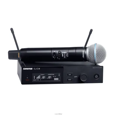 SHURE SLXD24E/B58-J53 - Cyfrowy system bezprzewodowy z nadajnikiem/mikrofonem "do ręki" BETA58A (562-60...
