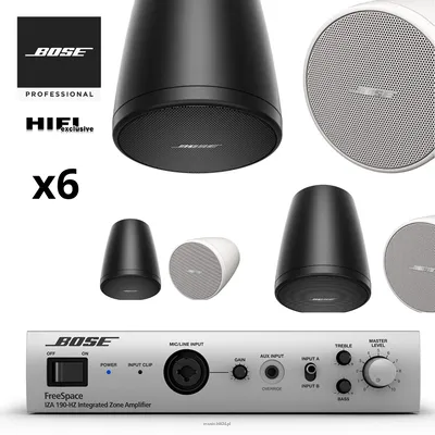 Bose FreeSpace IZA 190-HZ Wzmacniacz 100V 1x90W /Głośniki BOSE FreeSpace FS2P 6 szt