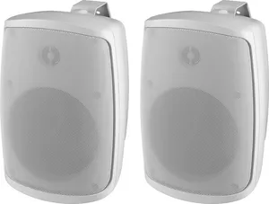 Monacor WALL-06T/SW Białe  Para 2-drożnych kolumn głośnikowych Technika 100V, 4 odczepy mocy 32/16/8/4 W (100 V) 50 W (8 Ω)  Przełącznik trybu pracy dla 8Ω