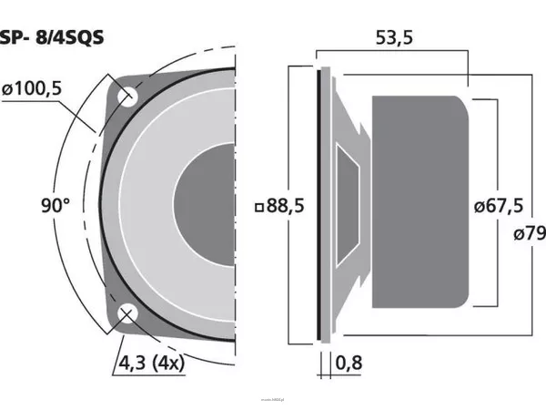 Monacor SP-8/4SQS - 2