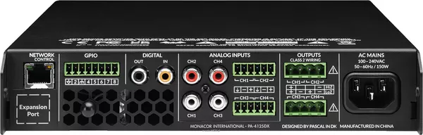 MONACOR PA-4125DX Wielofunkcyjny, 4-strefowy wzmacniacz matrycowo-miksujący Moc 4 x 125WRMS na strefę (4/8Ω) lub 2 x 250WRMS (100V) - 2