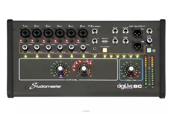 Studiomaster DIGILIVE 8C cyfrowy mikser 8-kanałowy - 2