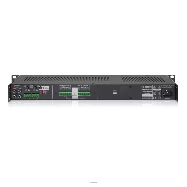 Biamp REVAMP 2120T 2-kanałowy cyfrowy (klasa D) wzmacniacz mocy; 2 x 120W@100V / 4Ω, 2x60W@8Ω - 2