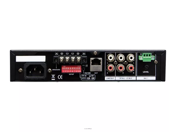 WORK PA 200 MX CYFROWY wzmacniacz miksujący instalacyjny, moc: 2 x 100 W @ 8 ohm lub 1 x 200 W @ 100 V – dwukanałowy wzmacniacz cyfrowy w klasie D – sterowanie po RS 232 - 2