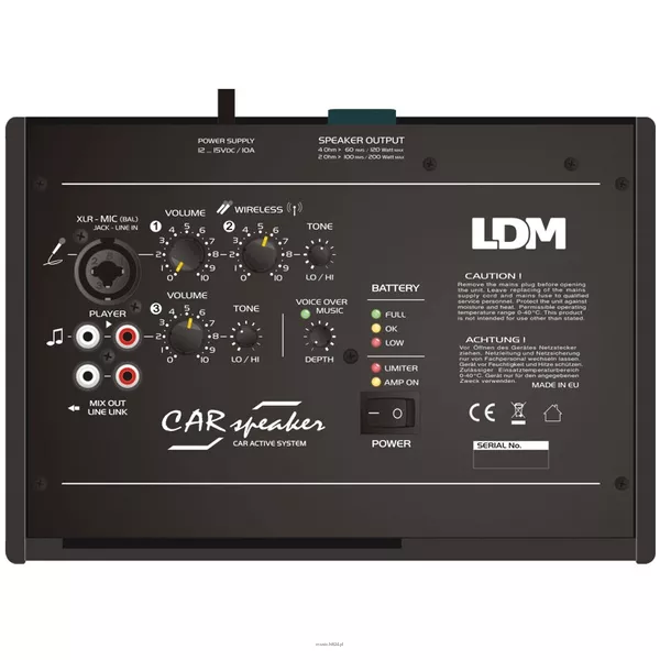 LDM CarSpeaker-90/T2100  H100 - 2 szt mik. bezprzewodowy nagłowny + mikrofon doręczny H100 Nagłośnienie na karawan pogrzebowy lub samochód reklamowy wyposażone w wbudowany odtwarzacz Mp3   - 6