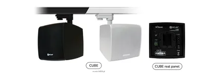 Ecler CUBE WiSpeak to 5” głośnik aktywny, z możliwością bezprzewodowego odbioru sygnału, liniowe wyjście AUX do podłączenia aktywnego subwoofera, wyposażony w system do montażu na szynę oświetleniową