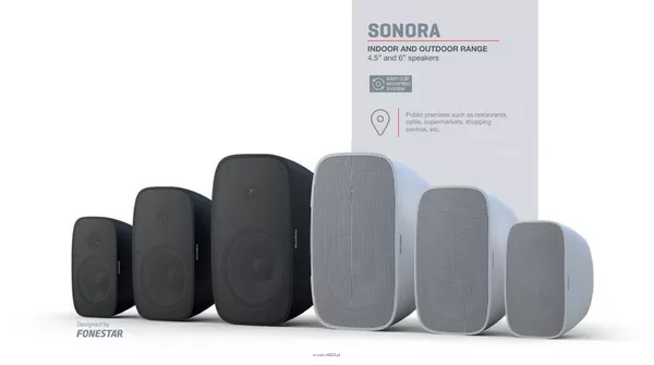 FONESTAR SONORA-8TB/8T-WH– głośnik instalacyjny 100 V / 8 Ω, 100 W RMS, IP66 - 5