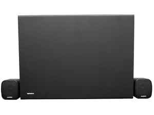 WORK NEO SET 100 BT BIAŁY CZARNY – instalacyjny aktywny zestaw 2.1 BLUETOOTH – Płaski 8 calowy subwoofer naścienny z wbudowanym wzmacniaczem: 2 x 25 W na SAT + 150 W RMS na SUB