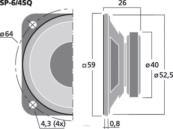 Monacor SP-6/4SQ - 2