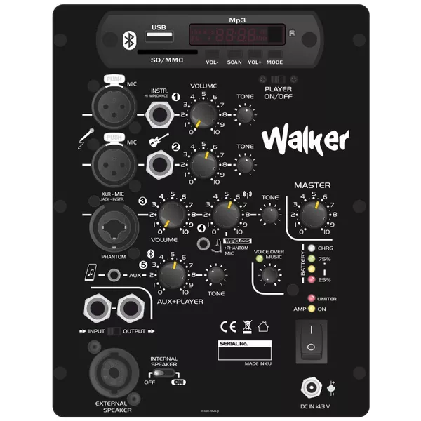 LDM Walker D 216 Zestaw pielgrzymkowy Walker zawierający odbiornik mikrofonu bezprzewodowego D216, 2 szt mikrofon H16 - mik. bezprzewodowy doręczny - 5