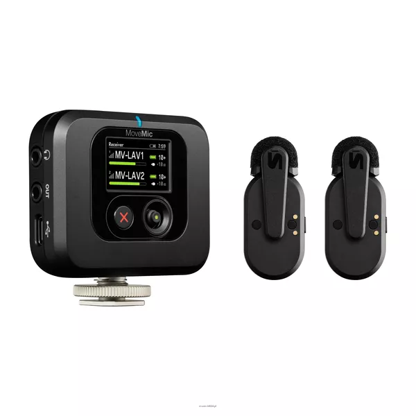 SHURE MV-TWO-KIT-Z6 - Zestaw dwóch mikrofonów bezprzewodowych MoveMic MV-LAV, Case ładujący, Odbiornik - 4