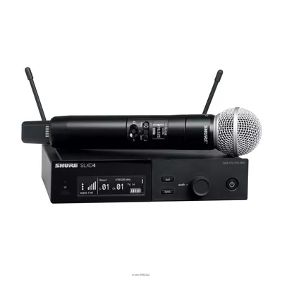SHURE SLXD24E/SM58-H56 - Cyfrowy system bezprzewodowy z nadajnikiem/mikrofonem "do ręki" SM58 (470-514 ...