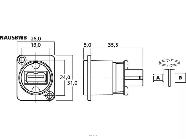 Monacor NAUSBWB - 2
