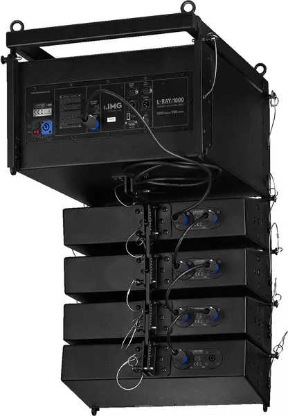 MONACOR L-RAY/1000  Profesjonalny, aktywny system głośnikowy line-array PA (z oprogr. DSP), 1000W - 4