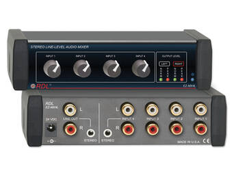 RDL EZ-MX4L Stereo Line-Level Audio Mixer - 4X1