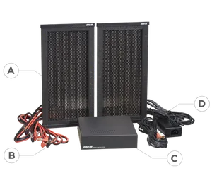 Hypersound 2x HSS3000/EB + HSS3000/AMP Zestaw stereo z uchwytami ściennymi zastosowanie w muzeum