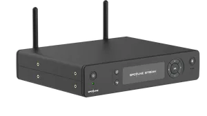 SPOTTUNE STREAM centralny nadajnik w systemie Spottune. Odtwarza dźwięk z wejść AUX, USB, mikrofonu i wejścia sterowanego w chmurze