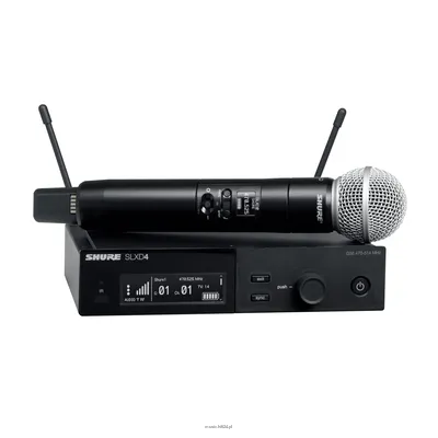 SHURE SLXD24E/SM58-J53 - Cyfrowy system bezprzewodowy z nadajnikiem/mikrofonem "do ręki" SM58 (562-606 ...