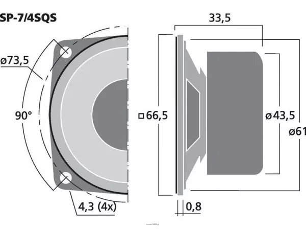 Monacor SP-7/4SQS - 2